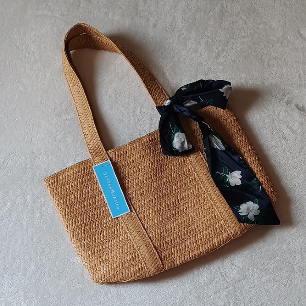 Draper james Straw Tote Bag Medium Size.